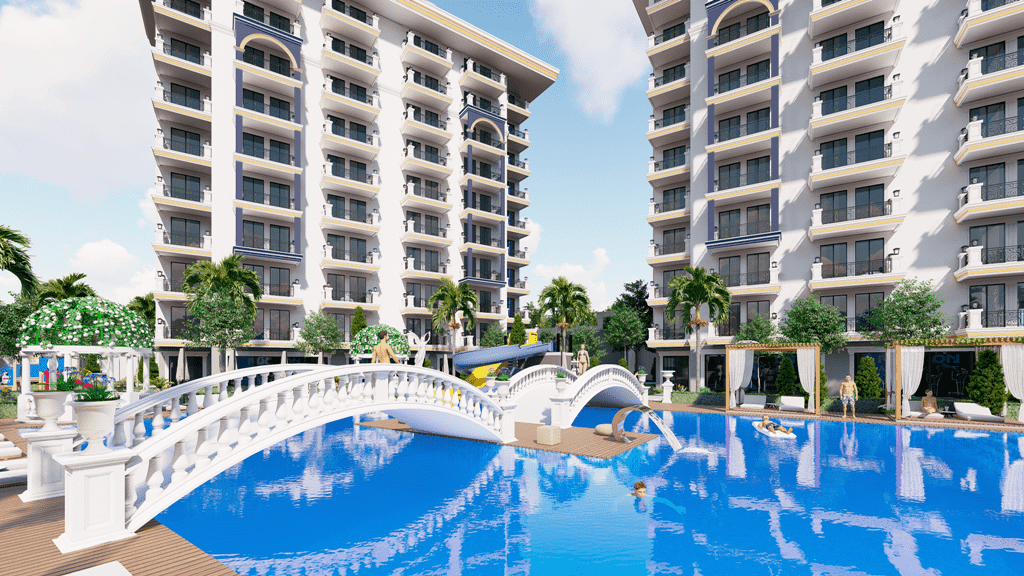 New build apartments under construction good price in Alanya - Avsallar