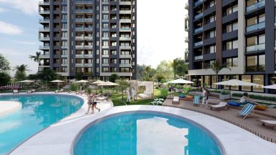 Real estate in a complex with a pool near the sea Mersin Erdemli Turkey