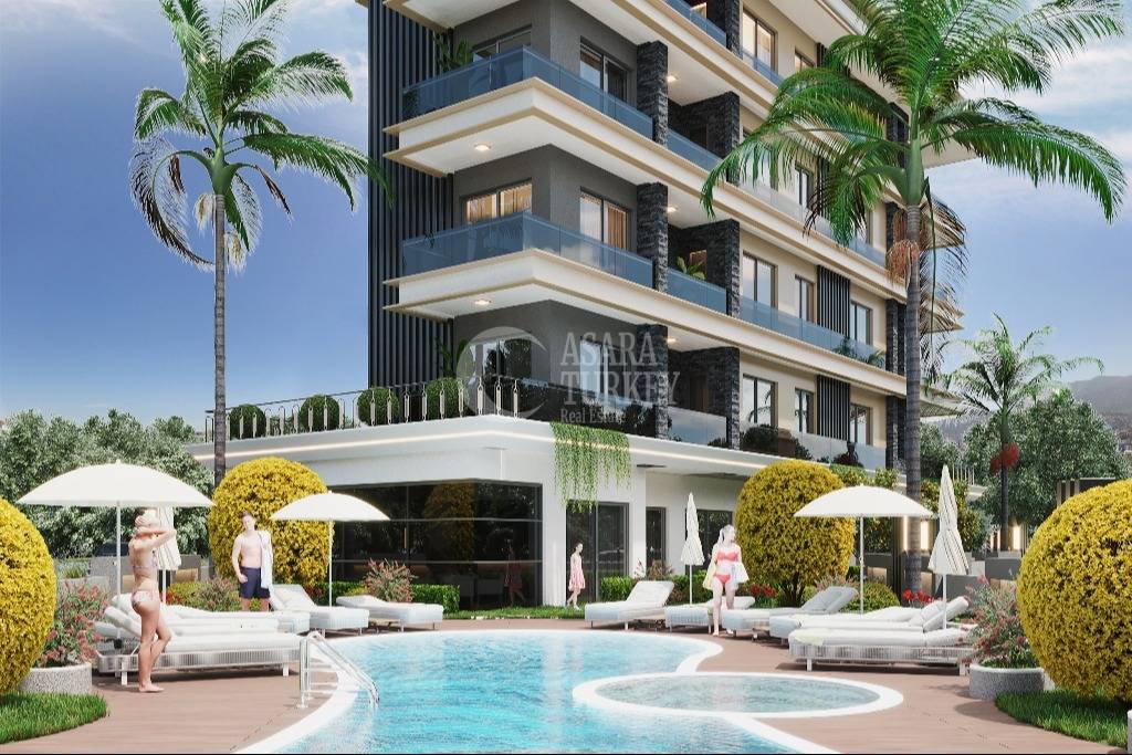 Zařízený byt s výhledem na Dimçay Kestel Alanya